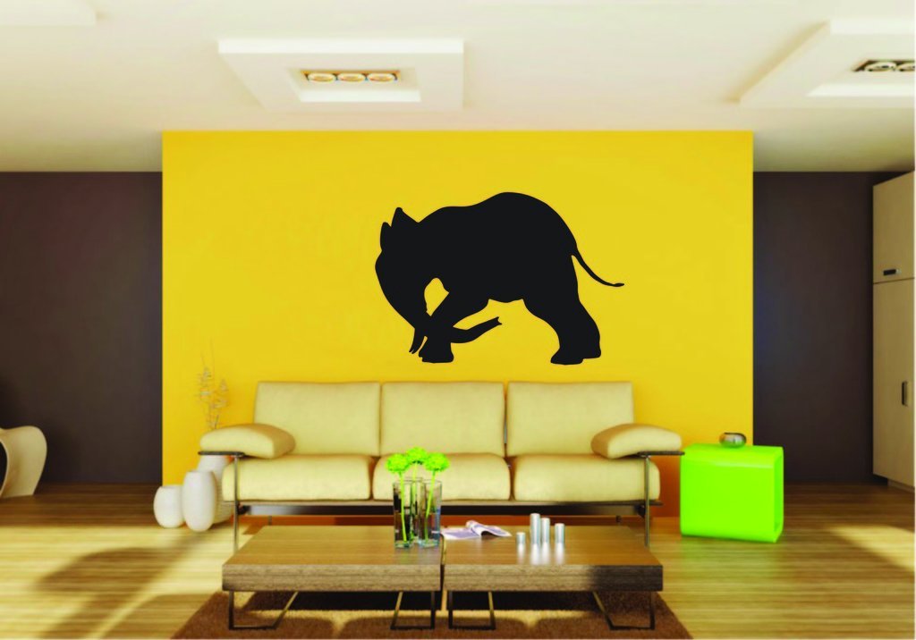 Picniva Elephant Sty11 Vinyl Wall Decal, Approx 22 x 15.28 in, Removable