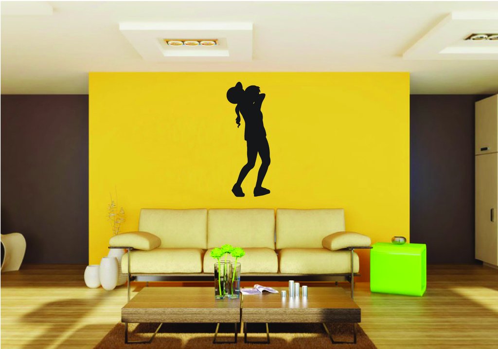 Picniva Soccer Girl Style 33a Removable Vinyl Wall Decal