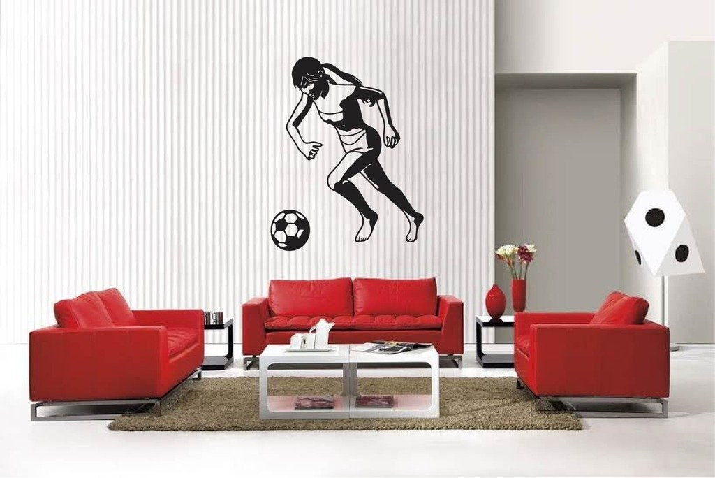 Picniva Soccer Girl Style 13 Removable Vinyl Wall Decal, 22 x 30.8 in