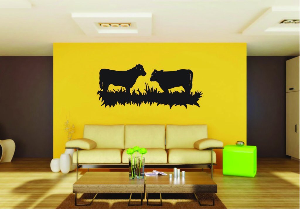 Picniva Cow Sty76 Vinyl Wall Decal, Approx 22 x 11 in, Removable