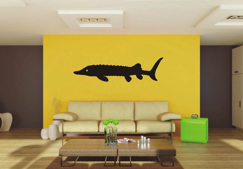 Picniva Sturgeon Sty1 Vinyl Wall Decal, Approx 79.37 x 22 in, Removable