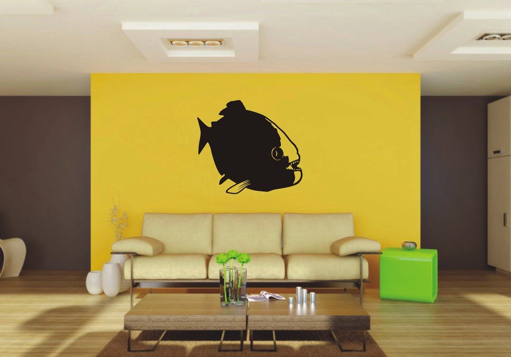 Picniva Piranha Sty1 Vinyl Wall Decal, Approx 24.6 x 22 in, Removable