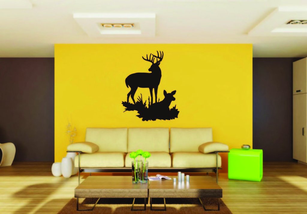 Picniva Deer Family Style 2 Removable Vinyl Wall Decal