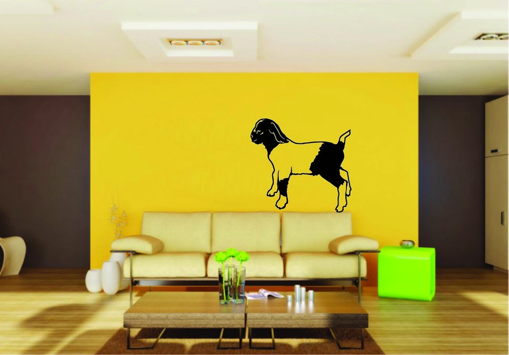 Picniva Boer Goat Sty8 Vinyl Wall Decal, Approx 22 x 20.17 in, Removable
