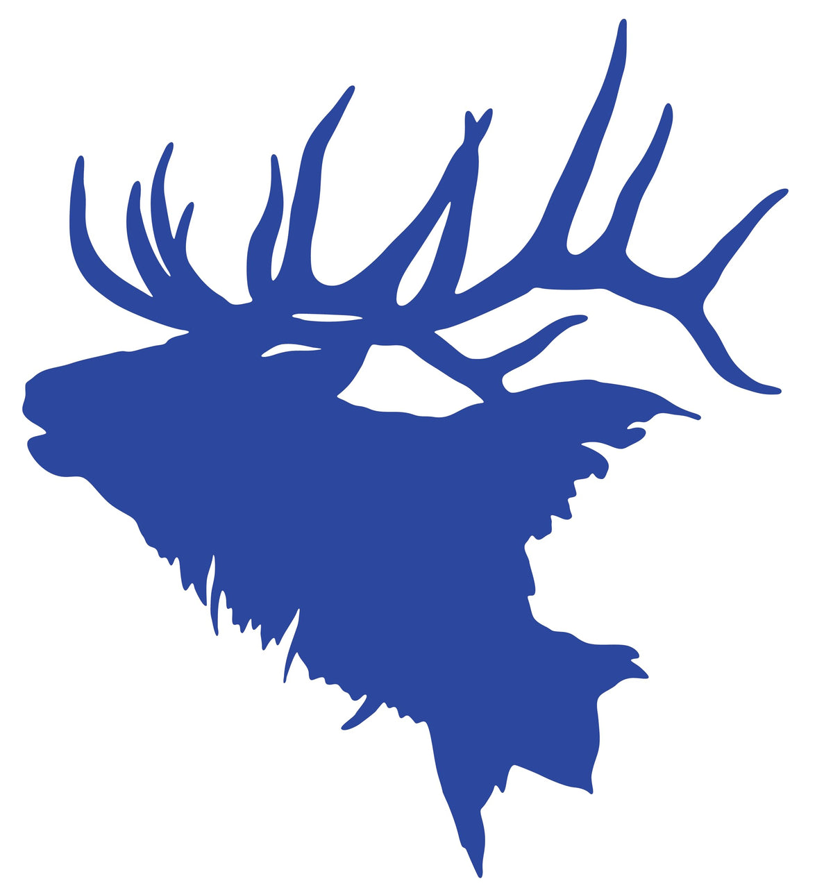 Picniva Elk Head Vinyl Decal, Blue, 3 in for Vehicle Decoration