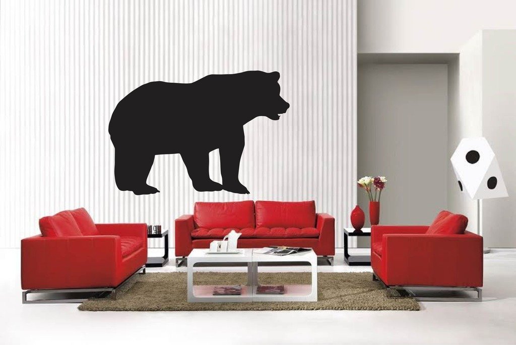 Picniva Matte Black Bear Style 18 Vinyl Wall Decal Woodland Cabin Decor Art