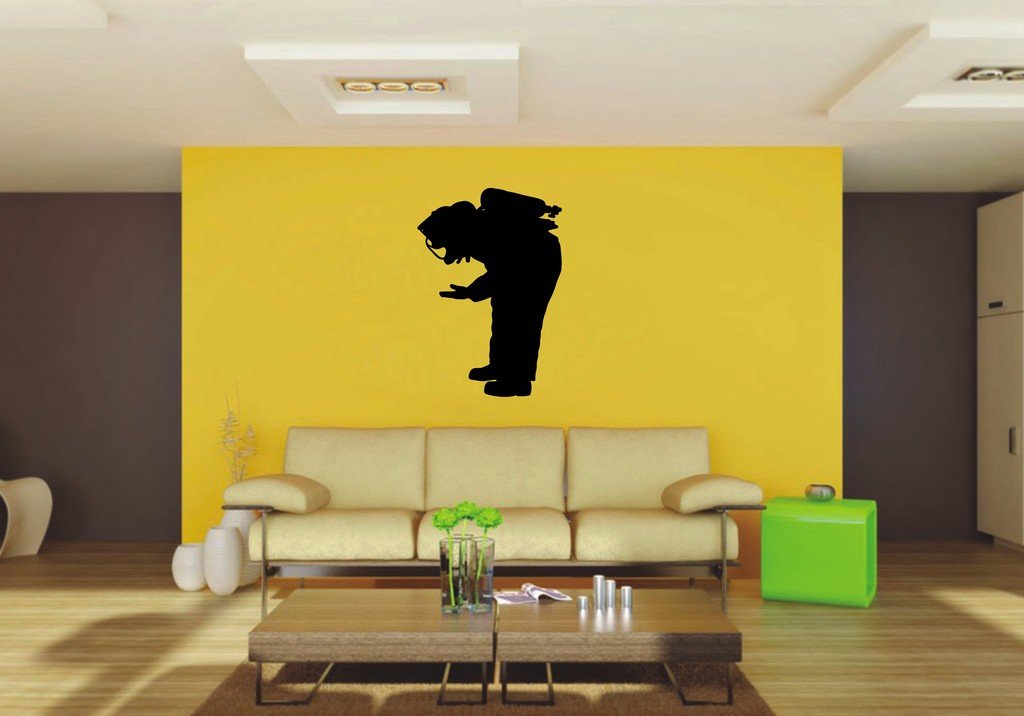 Picniva 22x31.83 Fireman Style 23 Vinyl Wall Decal Firefighter