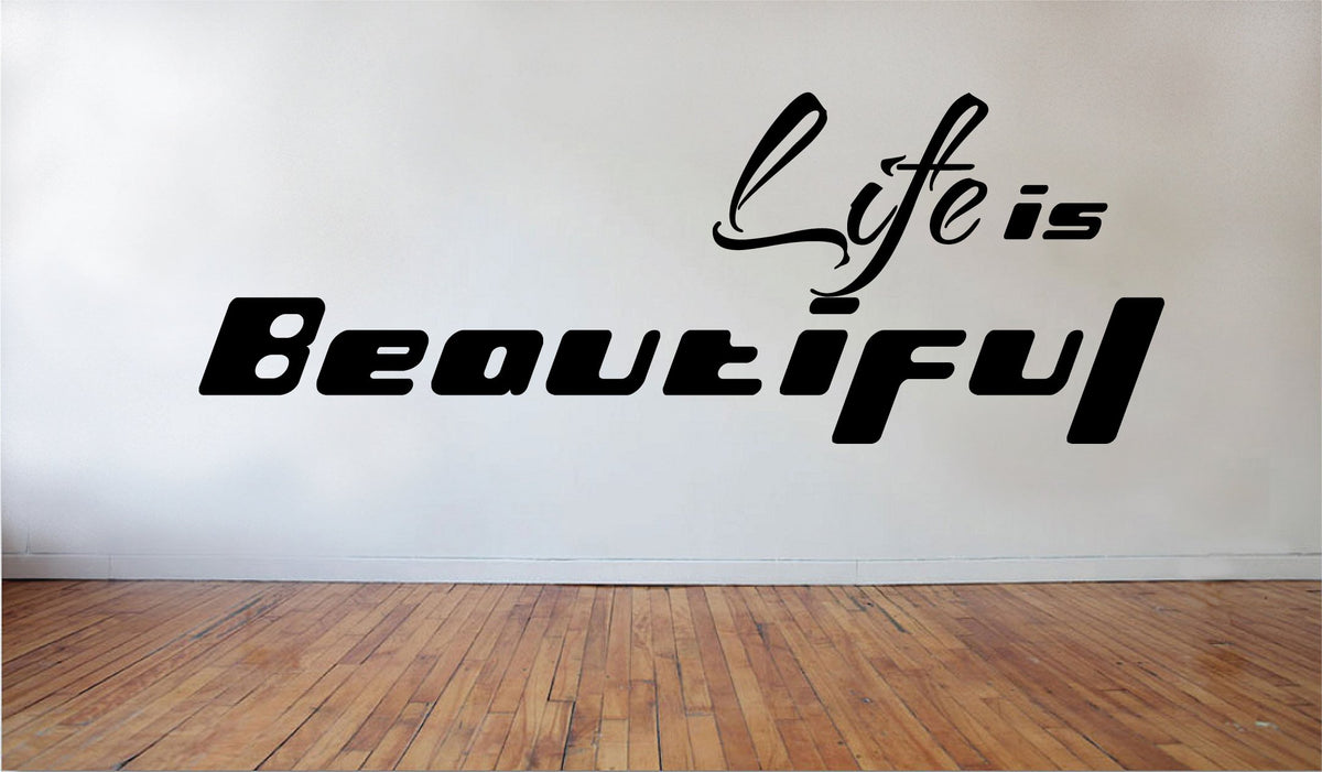 Picniva Life is Beautiful Wall Decal, 22x10 in