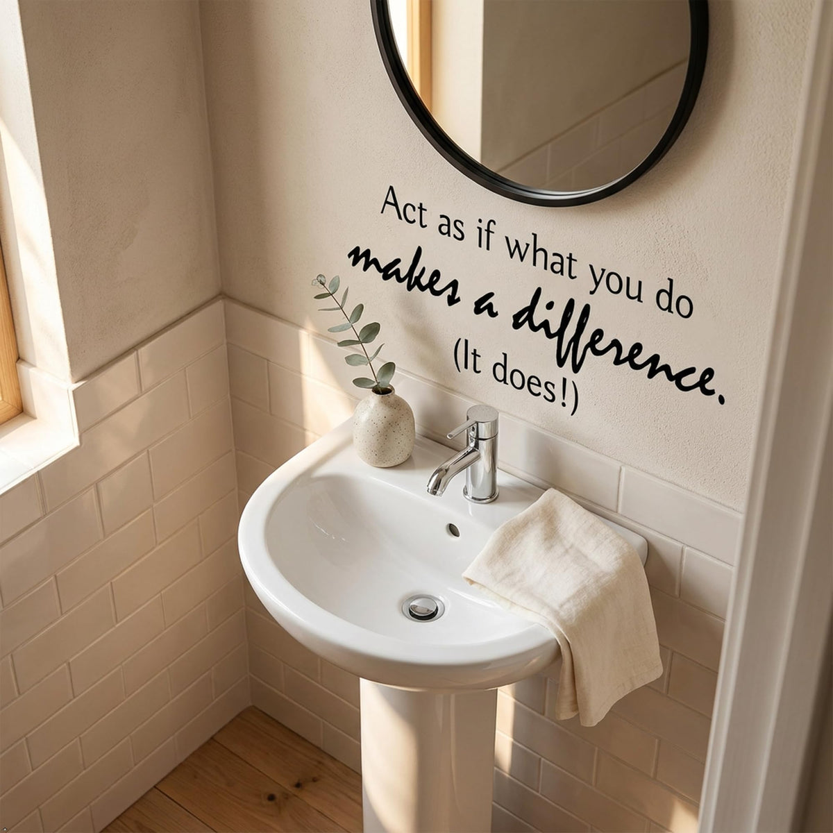Picniva Act as if What You do Makes a Difference Wall Decal (Black, 40''Width)