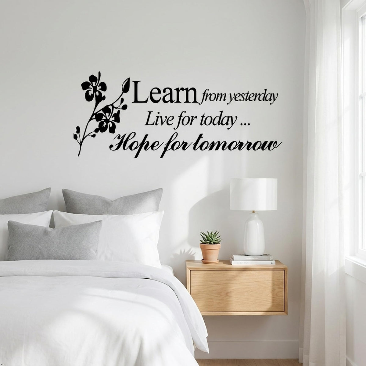 Decaltor Learn from Yesterday Quote Vinyl Wall Decal, Home Decor