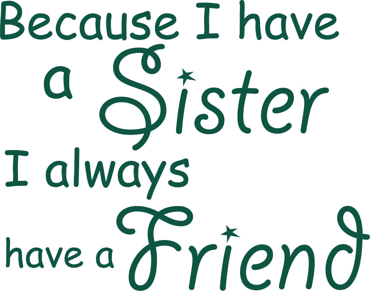 Decaltor Sisters Friends Kid Room Sports DecorQuotes Sayings Words Art Decor Lettering Vinyl Wall Art Inspirational Uplifting