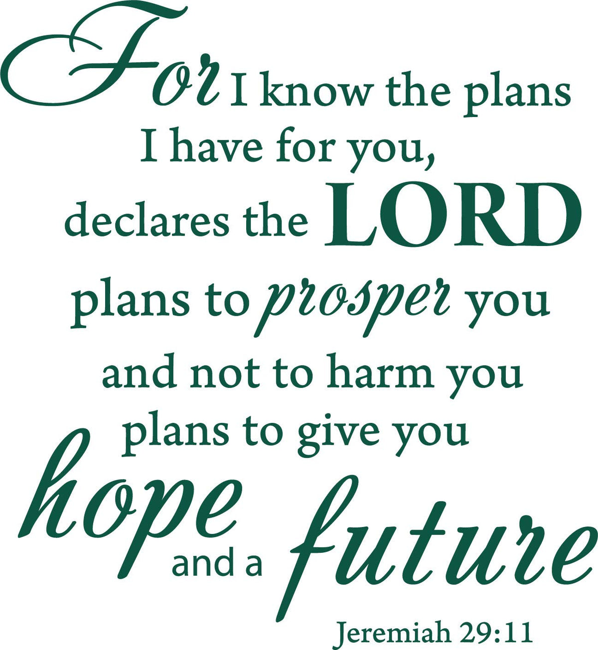 Decaltor Jeremiah 29:11 Bible Vinyl Wall Decal Christian Decor