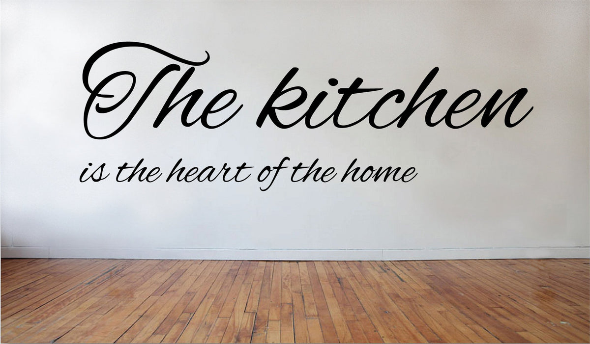 Picniva The Kitchen is the Heart of the Home Vinyl Wall Decal, 22x10 in