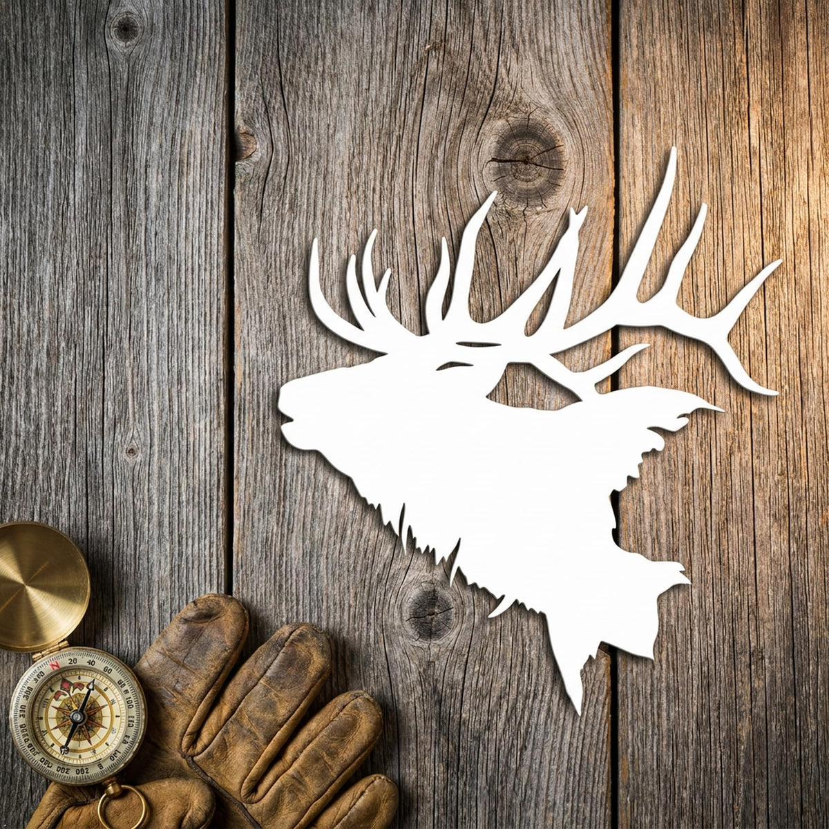 Picniva Elk Head Vinyl Decal Sticker - Waterproof Outdoor Animal Decor Graphic for Car Truck Window, Bumper, Laptop, and Glass - Premium Wildlife Nature Aesthetic (White, 3'') - Color: White - Size: 3''