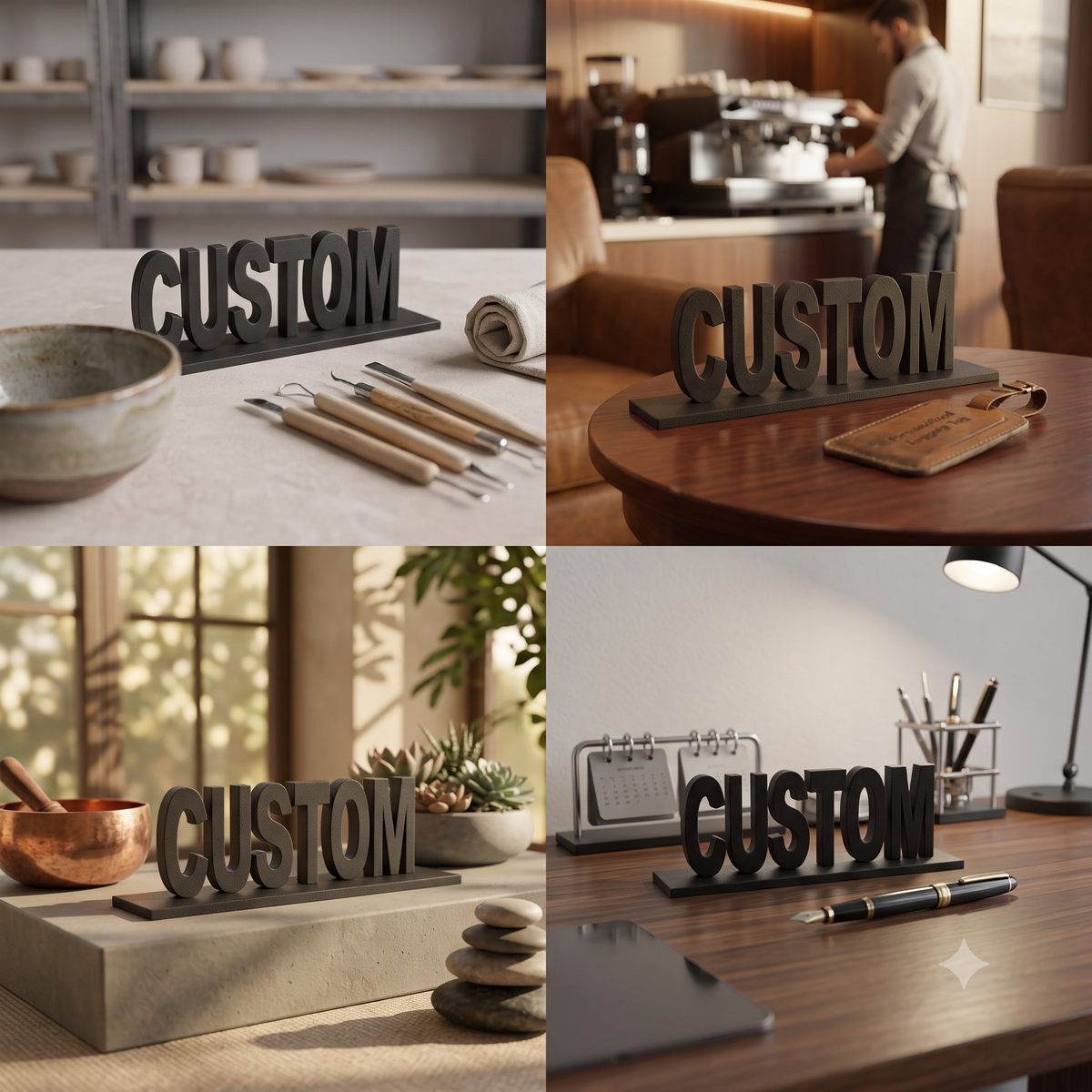 Personalized Custom 3D Printed Sign, Name Text Display, 3D Word Art, Office Desk Nameplate, Customized Lettering, Shelf Decor Nameplate