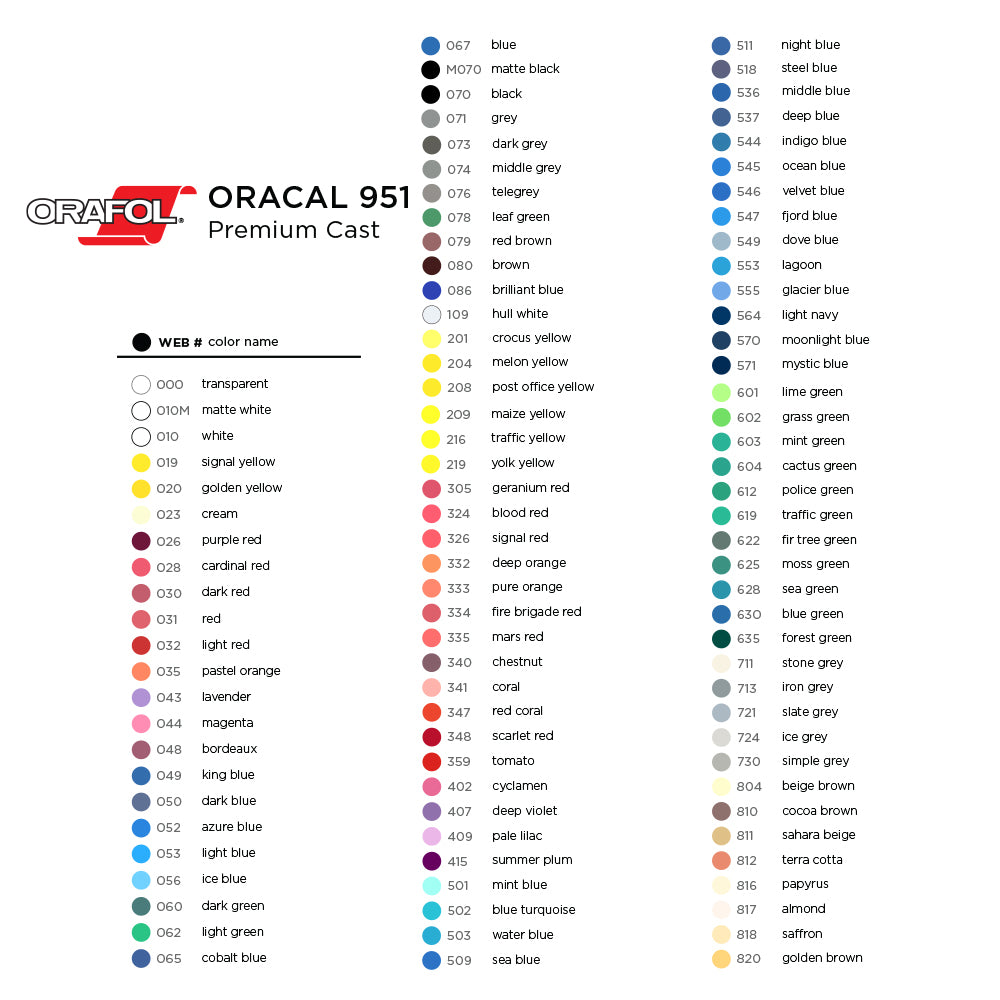 Oracal-951-Cast-Vinyl-Color-Swatch