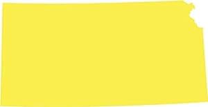Picniva Yellow Kansas KS State Map Vinyl Decal for Car Window Laptop, 5 in - Color: Yellow - Size: 5 inches