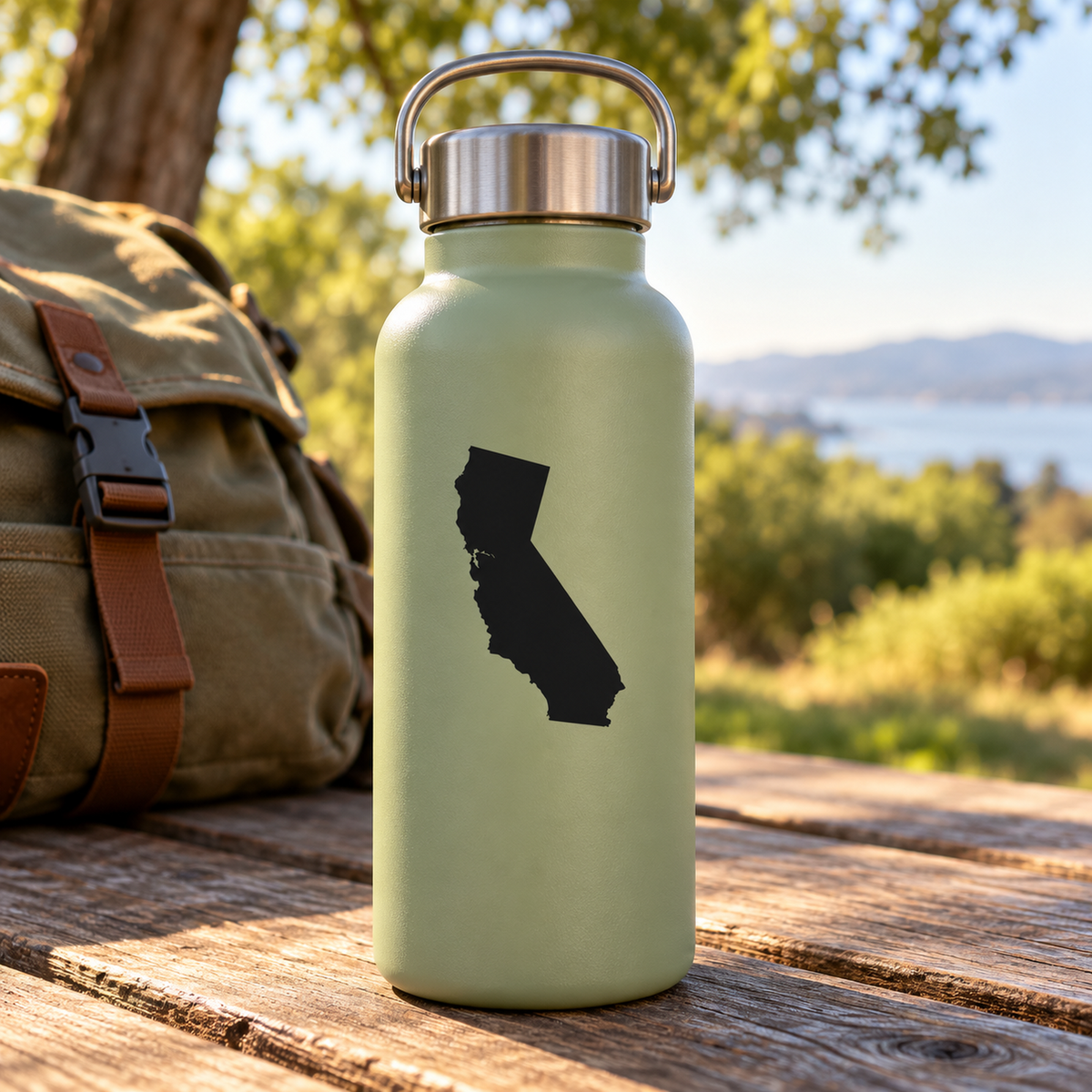 Picniva California Map Vinyl Decal for Car Truck Notebook, State Silhouette