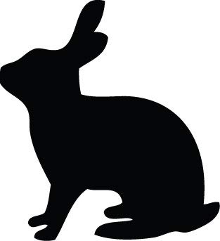 Decaltor Rabbit Silhouette 5 in Vinyl Decal for Laptop Bumper Wall