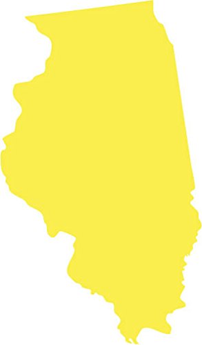 Picniva Yellow Illinois IL State Map Vinyl Decal for Car Window, 3 in - Color: Yellow - Size: 3 inches