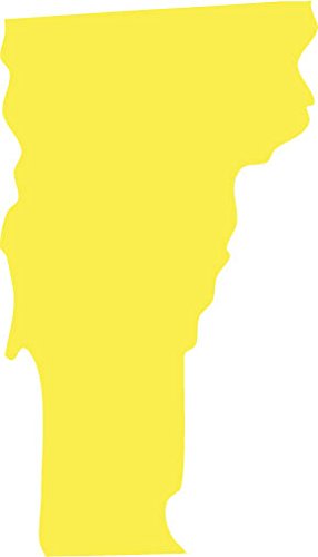 Picniva Yellow Vermont VT 3 Inch Map Vinyl Car Decal Sticker Vehicle Bumper - Color: Yellow - Size: 3 inches
