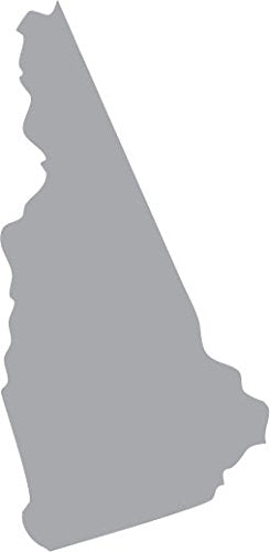 Picniva Silver New Hampshire NH State Map Vinyl Wall Decal, 10 in - Color: silver - Size: 10 inches