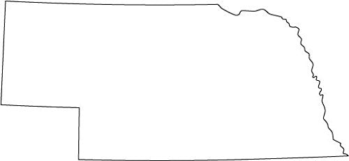 Picniva White Nebraska NE State Map Vinyl Decal for Car, 20 in - Color: white - Size: 20 inches