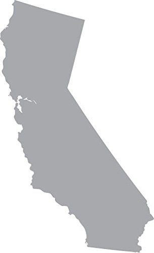 Picniva California Map Vinyl Decal, Silver, 3 in Wide, Car Truck Sticker