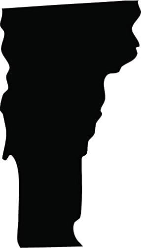 Picniva Black Vermont VT Map Vinyl Decal Sticker for Car Truck Laptop 3 In - Color: black - Size: 3 inches