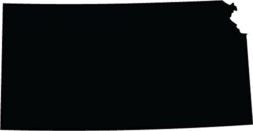 Picniva Black Kansas KS State Map Vinyl Wall Decal, 3 in - Color: black - Size: 3 inches
