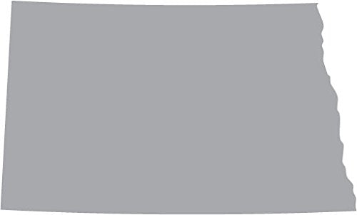 Picniva Silver North Dakota ND State Map Vinyl Decal for Car, 3 in - Color: silver - Size: 3 inches