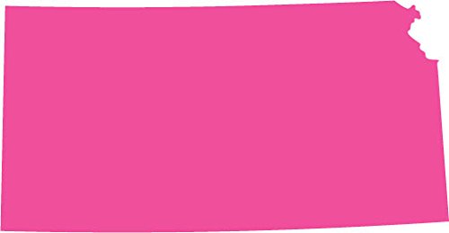 Picniva Pink Kansas KS State Map Vinyl Wall Decal, 3 in - Color: pink - Size: 3 inches