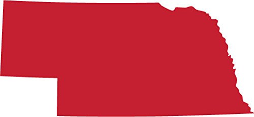 Picniva Red Nebraska NE State Map Vinyl Wall Decal, 3 in - Color: red - Size: 3 inches
