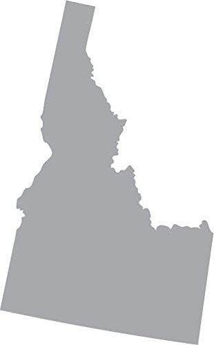 Picniva Silver Idaho ID State Map Vinyl Wall Decal, 3 in