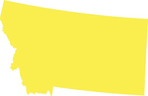 Picniva Yellow Montana MT State Map Vinyl Decal for Car, 3 in - Color: Yellow - Size: 3 inches