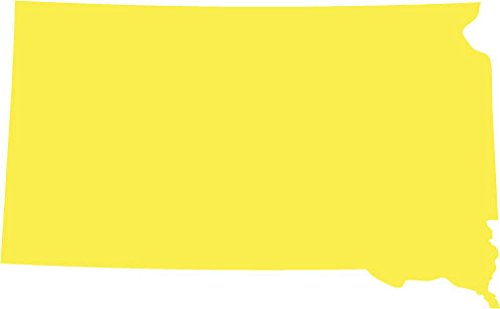 Picniva Yellow South Dakota SD 3 Inch Map Vinyl Car Decal Sticker Vehicle - Color: Yellow - Size: 3 inches