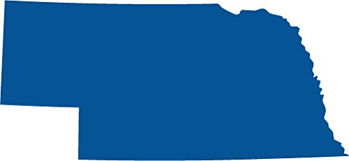 Picniva Blue Nebraska NE State Map Vinyl Decal for Car, 3 in - Color: blue - Size: 3 inches