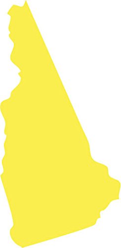 Picniva Yellow New Hampshire NH State Map Vinyl Wall Decal, 3 in - Color: Yellow - Size: 3 inches