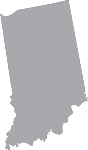 Picniva Silver Indiana IN State Map Vinyl Wall Decal, 3 in - Color: silver - Size: 3 inches