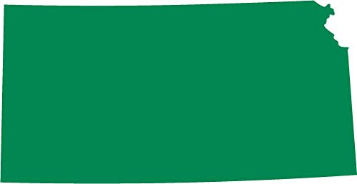 Picniva Green Kansas KS State Map Vinyl Wall Decal, 3 in - Color: green - Size: 3 inches