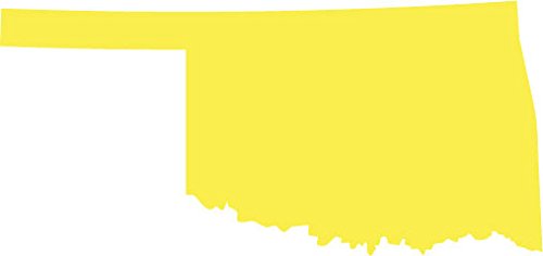 Picniva Yellow Oklahoma OK 3 Inch Map Vinyl Car Decal Sticker Vehicle Truck - Color: Yellow - Size: 3 inches