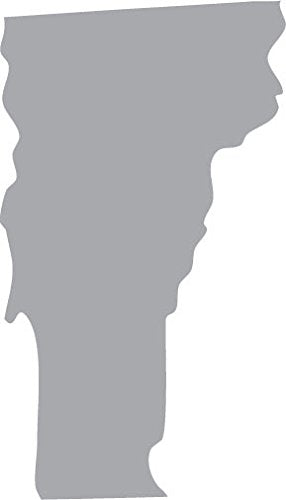 Picniva Silver Vermont VT 3 Inch Map Vinyl Car Decal Sticker Vehicle Bumper - Color: silver - Size: 3 inches