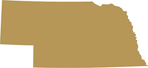 Picniva Gold Nebraska NE State Map Vinyl Decal for Car, 3 in - Color: gold - Size: 3 inches