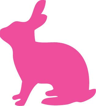 Decaltor Rabbit Silhouette 5 in Vinyl Decal for Laptop Bumper Wall