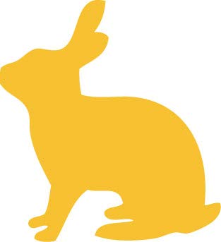 Decaltor Rabbit Silhouette 5 in Vinyl Decal for Laptop Bumper Wall