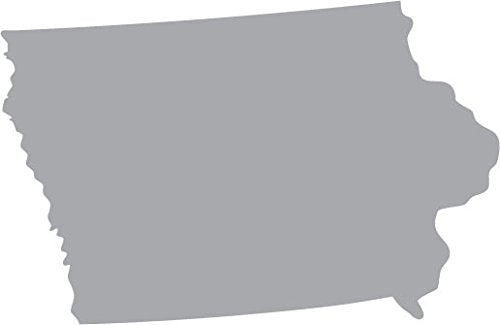 Picniva Silver Iowa IA State Map Vinyl Wall Decal, 3 in - Color: silver - Size: 3 inches