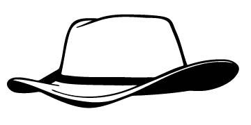 Picniva Cowboy Hat Style 4 Removable Vinyl Wall Decal - Color: cowboy hat style4