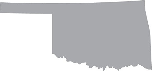Picniva Silver Oklahoma OK 3 Inch Map Vinyl Car Decal Sticker Vehicle Truck