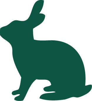 Decaltor Rabbit Silhouette 5 in Vinyl Decal for Laptop Bumper Wall