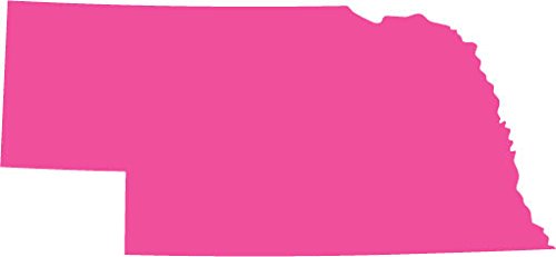 Picniva Pink Nebraska NE State Map Vinyl Decal for Car, 3 in - Color: pink - Size: 3 inches
